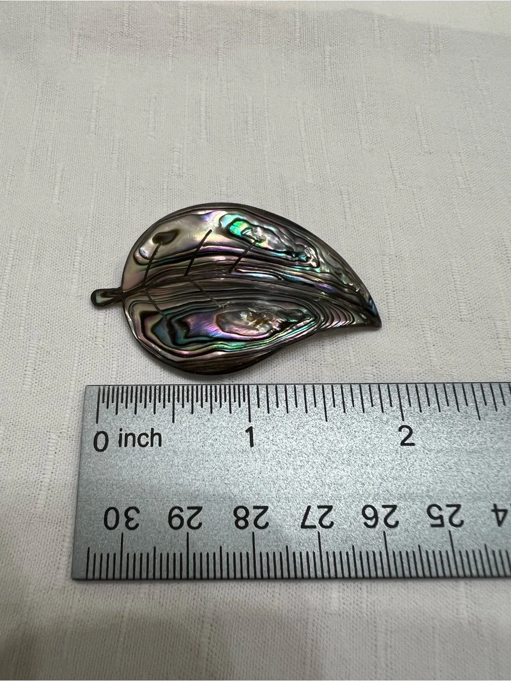 Iridescent Abalone Shell Leaf Brooch 925 HECHO EN MEXICO Multicolor